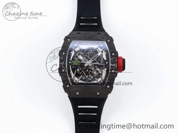RM035 Black Carbon SONIC Best Edition Skeleton Dial on Black Rubber Strap Clone RMUL FashionForward 9307
