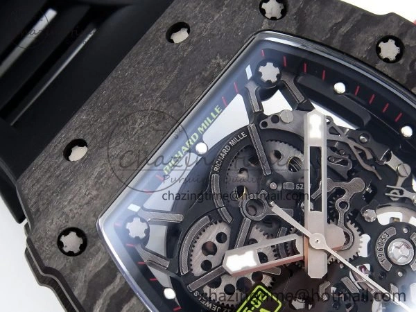 RM035 Black Carbon SONIC Best Edition Skeleton Dial on Black Rubber Strap Clone RMUL FashionForward 9307