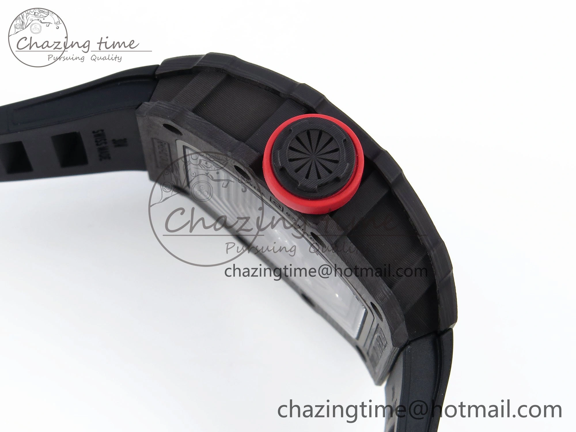 RM035 Black Carbon SONIC Best Edition Skeleton Dial on Black Rubber Strap Clone RMUL FashionForward 9307
