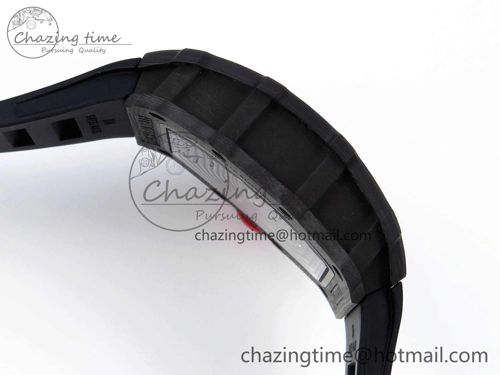RM035 Black Carbon SONIC Best Edition Skeleton Dial on Black Rubber Strap Clone RMUL FashionForward 9307