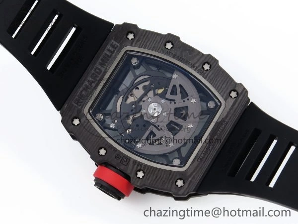 RM035 Black Carbon SONIC Best Edition Skeleton Dial on Black Rubber Strap Clone RMUL FashionForward 9307