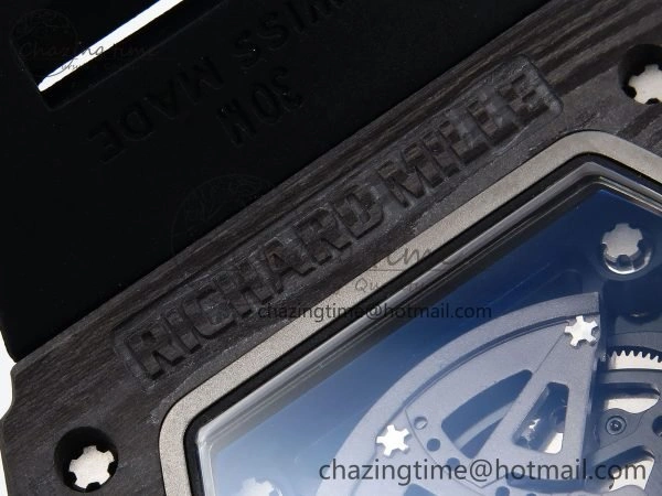 RM035 Black Carbon SONIC Best Edition Skeleton Dial on Black Rubber Strap Clone RMUL FashionForward 9307