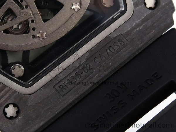 RM035 Black Carbon SONIC Best Edition Skeleton Dial on Black Rubber Strap Clone RMUL FashionForward 9307