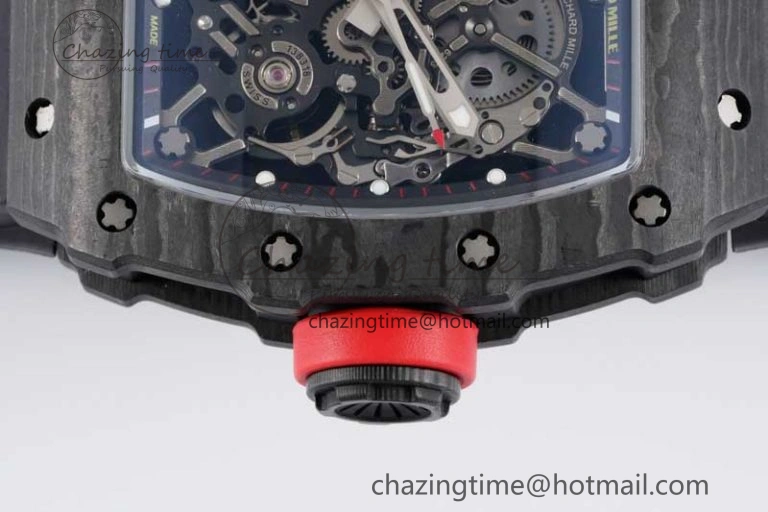 Colorful RM035 Black Carbon SONIC Best Edition Skeleton Dial on Black Rubber Strap Clone RMUL 9350