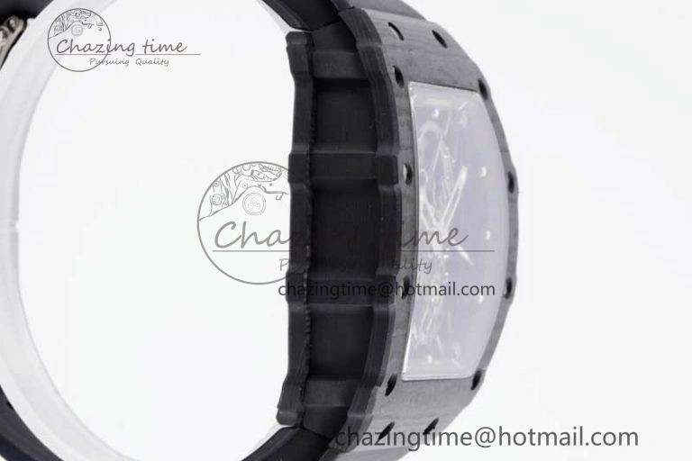 Colorful RM035 Black Carbon SONIC Best Edition Skeleton Dial on Black Rubber Strap Clone RMUL 9350