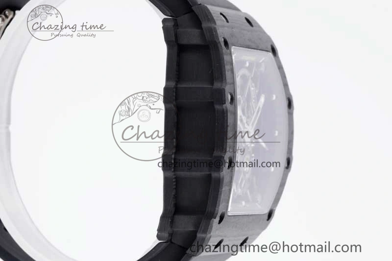 Colorful RM035 Black Carbon SONIC Best Edition Skeleton Dial on Black Rubber Strap Clone RMUL 9350