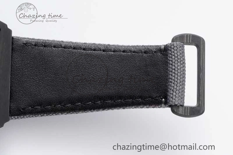 RM035 Black Carbon SONIC Best Edition Skeleton Dial on Gray Nylon Strap Clone RMUL Breathable 9349