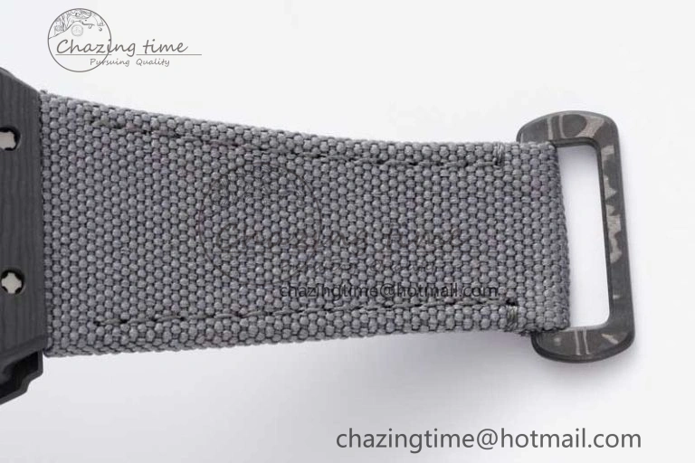 RM035 Black Carbon SONIC Best Edition Skeleton Dial on Gray Nylon Strap Clone RMUL Breathable 9349