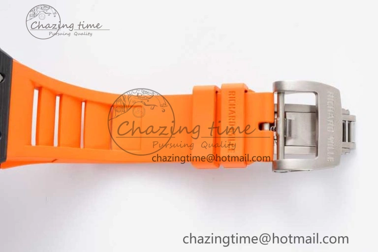 RM035 Black Carbon SONIC Best Edition Skeleton Dial on Orange Rubber Strap Clone RMUL Unisex 9352