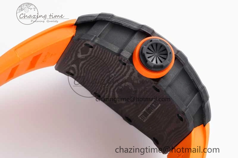 RM035 Black Carbon SONIC Best Edition Skeleton Dial on Orange Rubber Strap Clone RMUL Unisex 9352