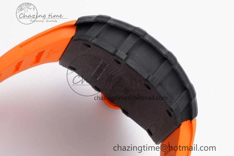 RM035 Black Carbon SONIC Best Edition Skeleton Dial on Orange Rubber Strap Clone RMUL Unisex 9352