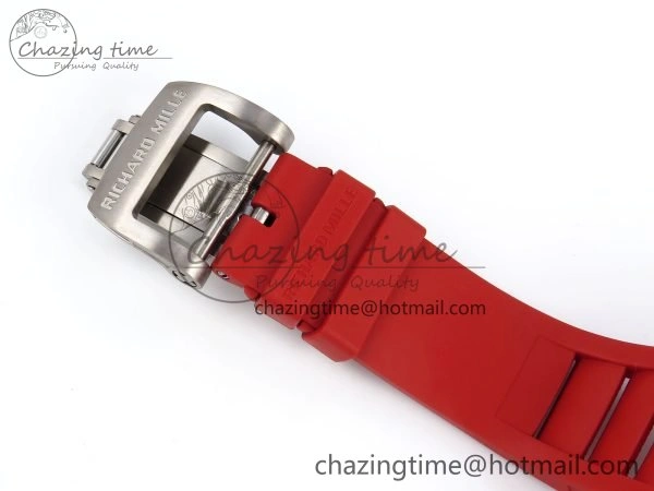Sophisticated RM035 Black Carbon SONIC Best Edition Skeleton Dial on Red Rubber Strap Clone RMUL 9306