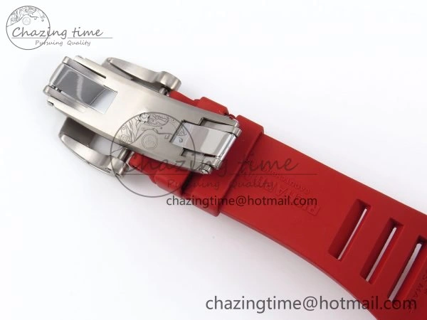 Sophisticated RM035 Black Carbon SONIC Best Edition Skeleton Dial on Red Rubber Strap Clone RMUL 9306