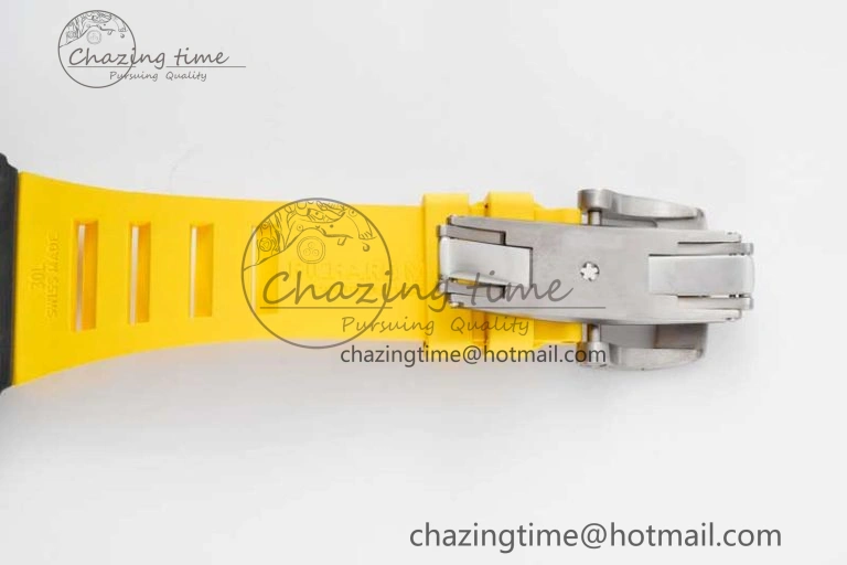 RM035 Black Carbon SONIC Best Edition Skeleton Dial on Yellow Rubber Strap Clone RMUL Sustainable 9354