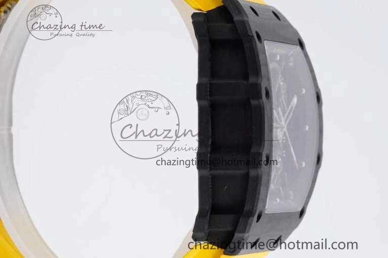 RM035 Black Carbon SONIC Best Edition Skeleton Dial on Yellow Rubber Strap Clone RMUL Sustainable 9354