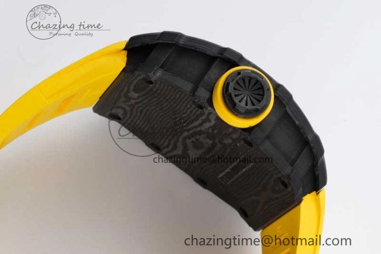 RM035 Black Carbon SONIC Best Edition Skeleton Dial on Yellow Rubber Strap Clone RMUL Sustainable 9354