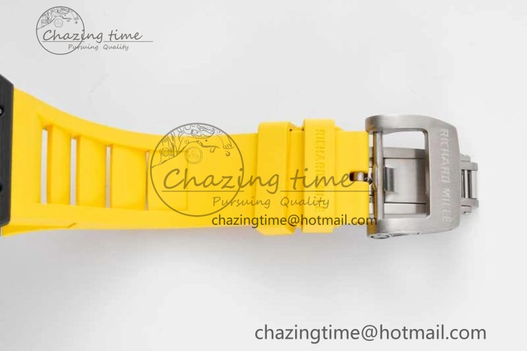 RM035 Black Carbon SONIC Best Edition Skeleton Dial on Yellow Rubber Strap Clone RMUL Sustainable 9354