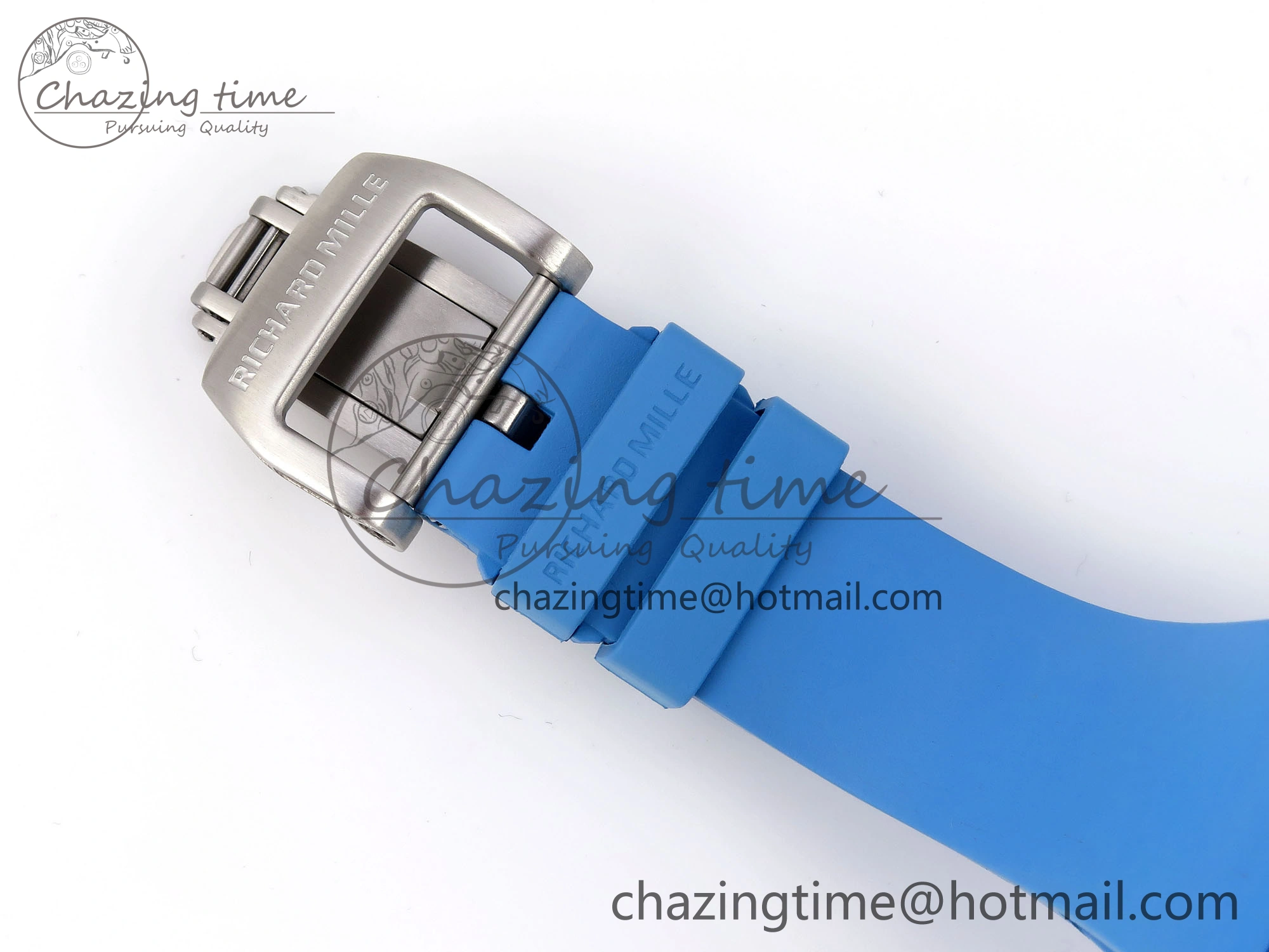 Sleek RM035 Blue Transparent RMF Best Edition Skeleton Dial on Blue Rubber Strap Clone RMUL 9323