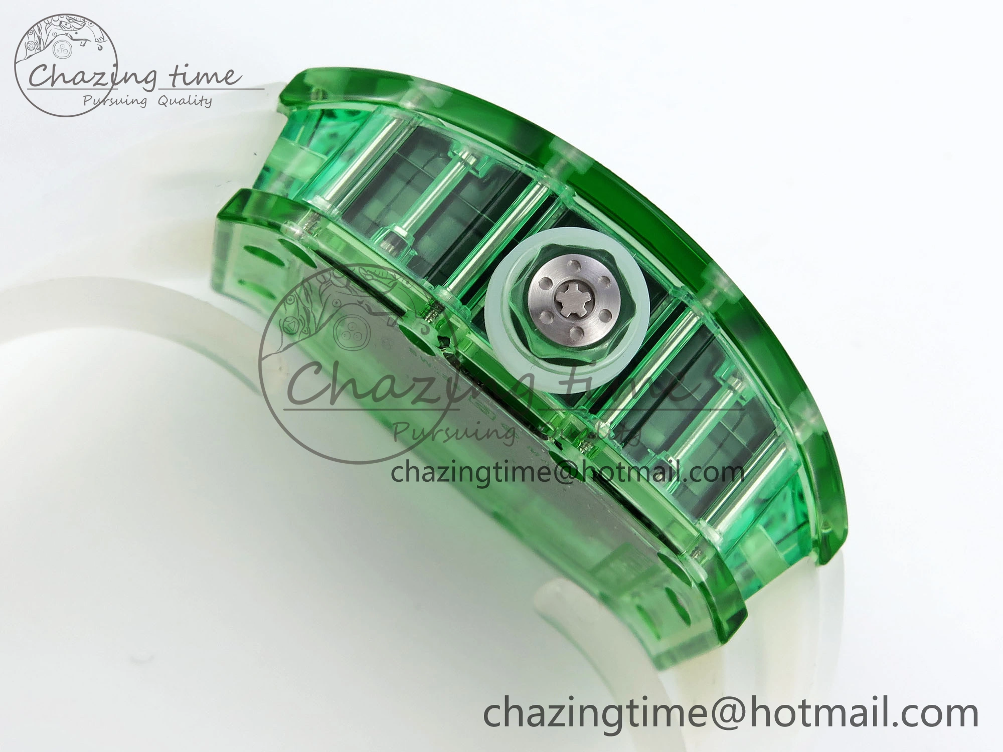 RM035 Green Transparent RMF Best Edition Skeleton Dial on Translucent Rubber Strap Clone RMUL Original 9330
