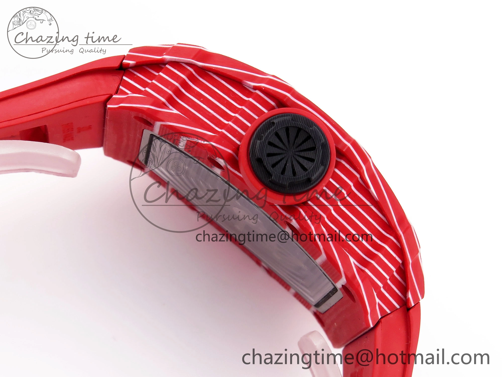 RM035 RED CARBON SONIC BEST EDITION SKELETON DIAL ON RED RUBBER STRAP CLONE RMUL GoAnywhere 9316