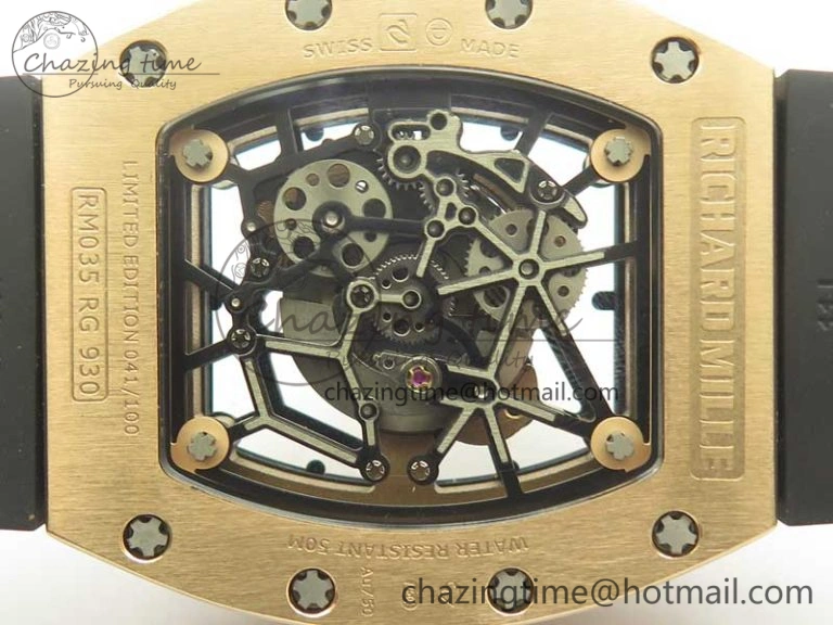 UrbanChic RM035 RG Diamonds Bezel KVF Best Edition Skeleton Dial on Black Rubber Strap MIYOTA 9467