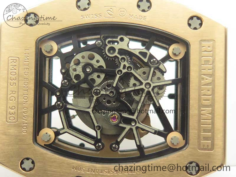 RM035 RG Diamonds Bezel KVF Best Edition Skeleton Dial on White Rubber Strap MIYOTA WaterResistant 9470