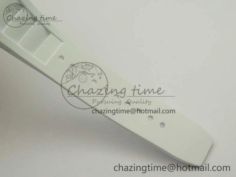 RM035 RG Diamonds Bezel KVF Best Edition Skeleton Dial on White Rubber Strap MIYOTA WaterResistant 9470