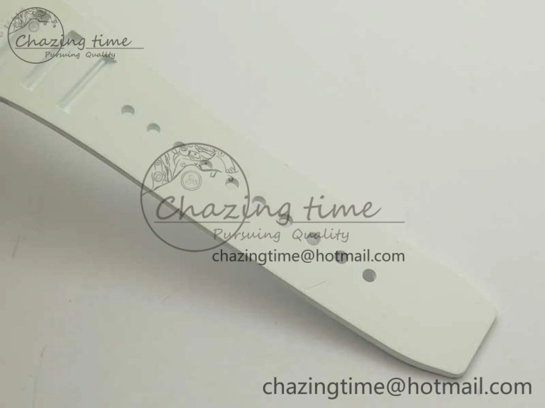 RM035 RG Diamonds Bezel KVF Best Edition Skeleton Dial on White Rubber Strap MIYOTA WaterResistant 9470