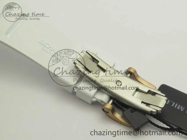 RM035 RG Diamonds Bezel KVF Best Edition Skeleton Dial on White Rubber Strap MIYOTA WaterResistant 9470
