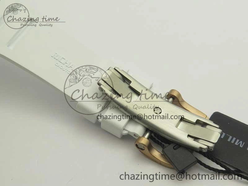 RM035 RG Diamonds Bezel KVF Best Edition Skeleton Dial on White Rubber Strap MIYOTA WaterResistant 9470