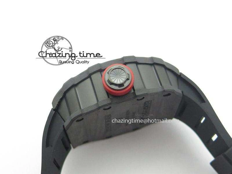 Functional RM035 Rafael Nadal NTPT Carbon Black Skeleton Dial On Black Rubber Strap MIYOTA9015 RMF 9586