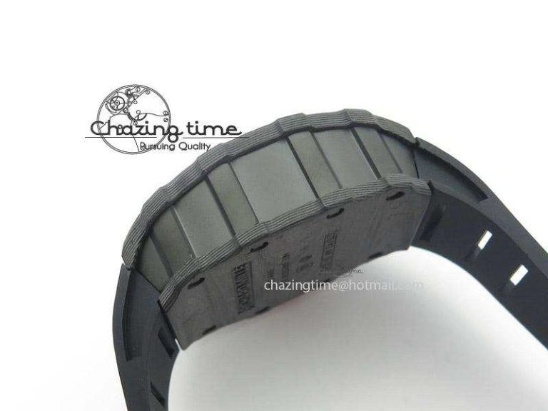 Functional RM035 Rafael Nadal NTPT Carbon Black Skeleton Dial On Black Rubber Strap MIYOTA9015 RMF 9586
