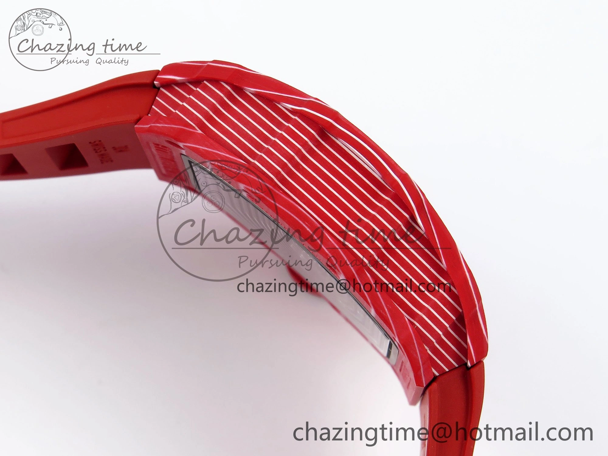 Popular RM035 Red Carbon SONIC Best Edition Skeleton Dial on Red Rubber Strap Clone RMUL 9311