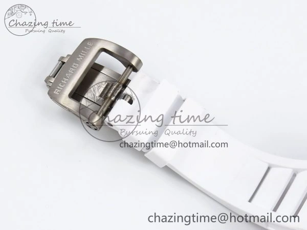 Durable RM035 Red Carbon SONIC Best Edition Skeleton Dial on White Rubber Strap Clone RMUL 9308