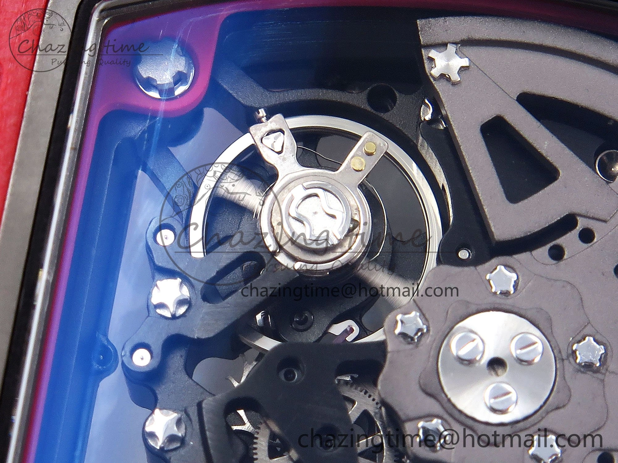 RM035 Red Carbon SONIC Best Edition Skeleton Dial on Yellow Rubber Strap Clone RMUL Practical 9309