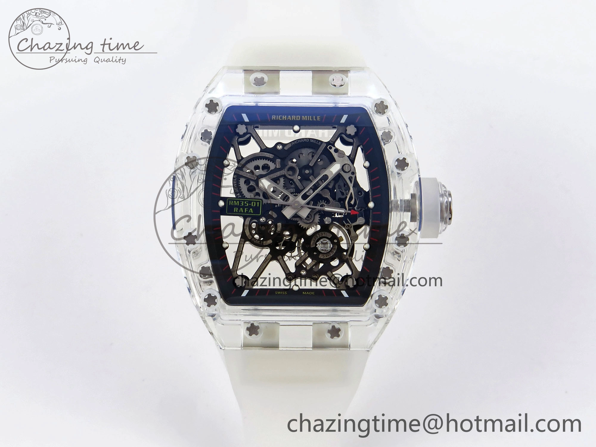 Resilient RM035 Transparent RMF Best Edition Skeleton Dial on Translucent Rubber Strap Clone RMUL 9326