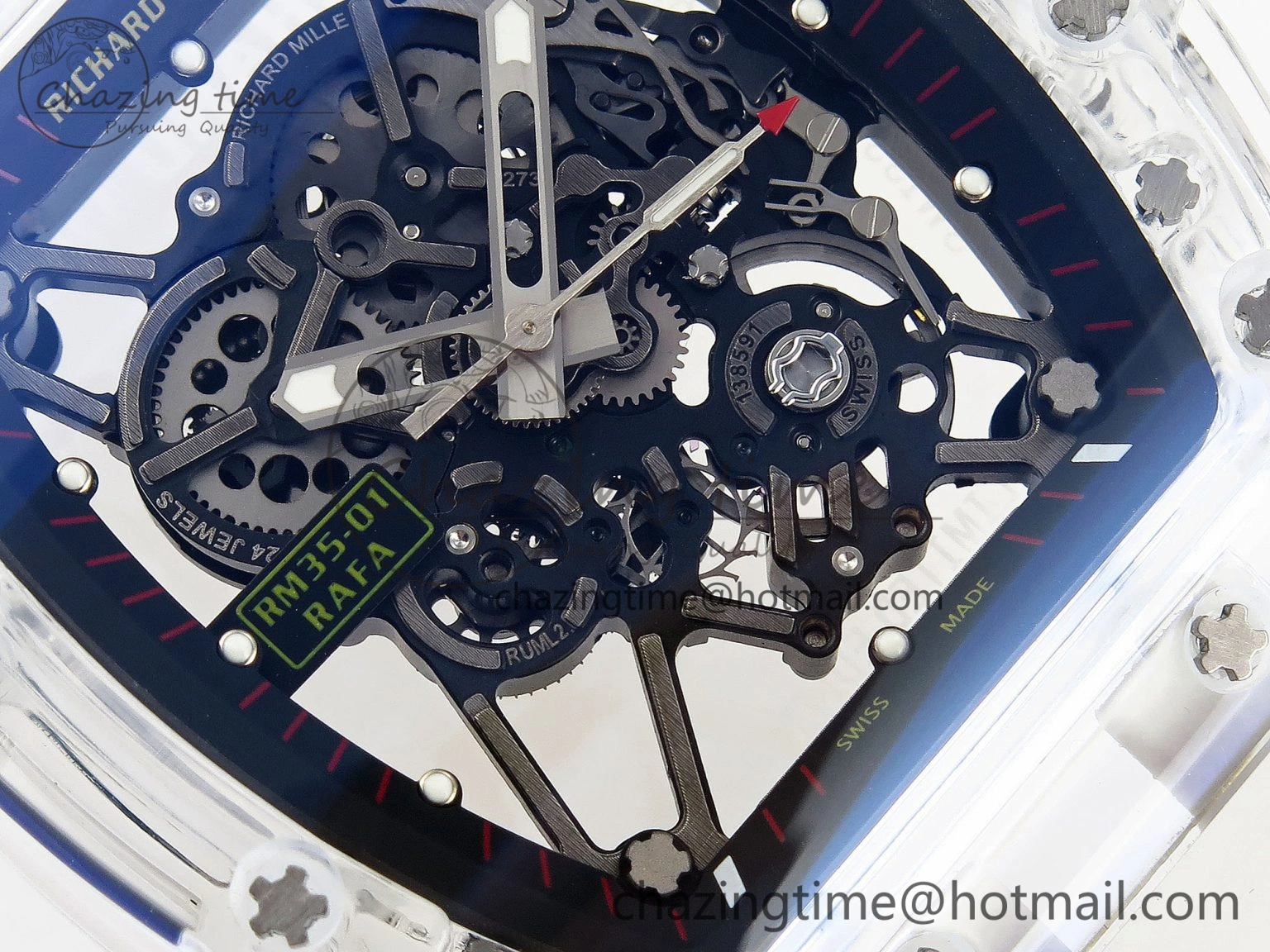 Resilient RM035 Transparent RMF Best Edition Skeleton Dial on Translucent Rubber Strap Clone RMUL 9326