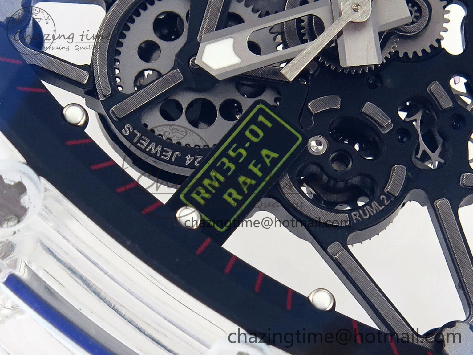 Resilient RM035 Transparent RMF Best Edition Skeleton Dial on Translucent Rubber Strap Clone RMUL 9326