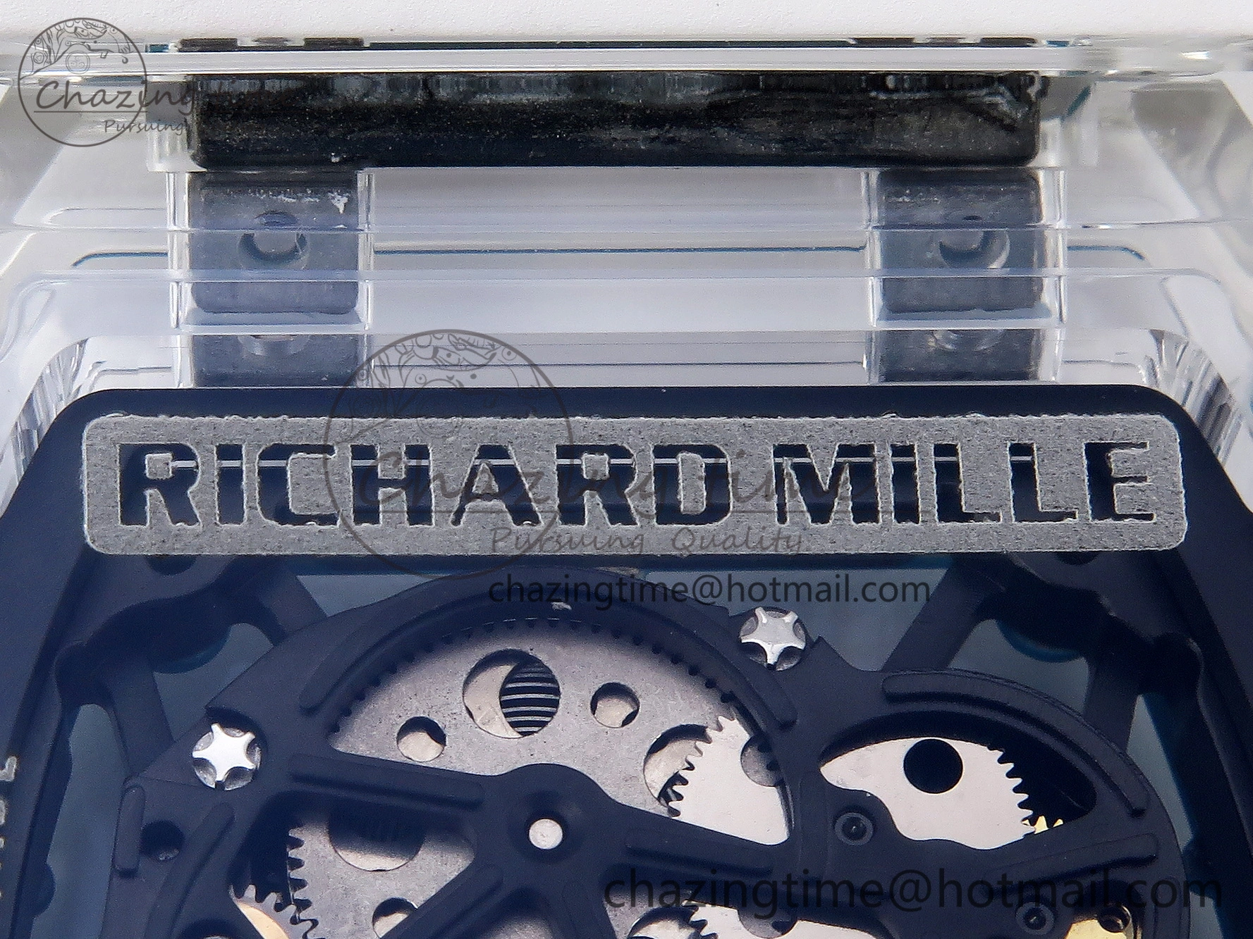 SmartChoice RM035 Transparent SONIC Best Edition Skeleton Blue Dial on White Nylon Strap Clone RMUL 9341