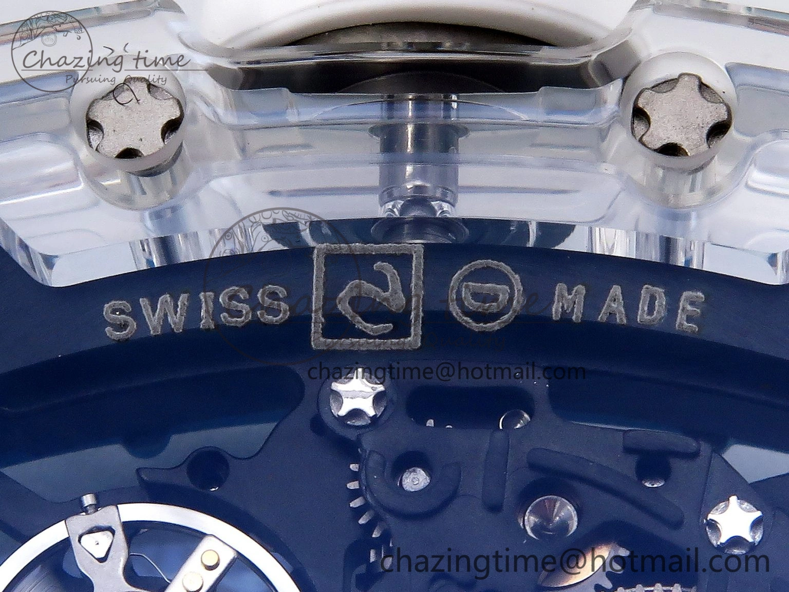 SmartChoice RM035 Transparent SONIC Best Edition Skeleton Blue Dial on White Nylon Strap Clone RMUL 9341