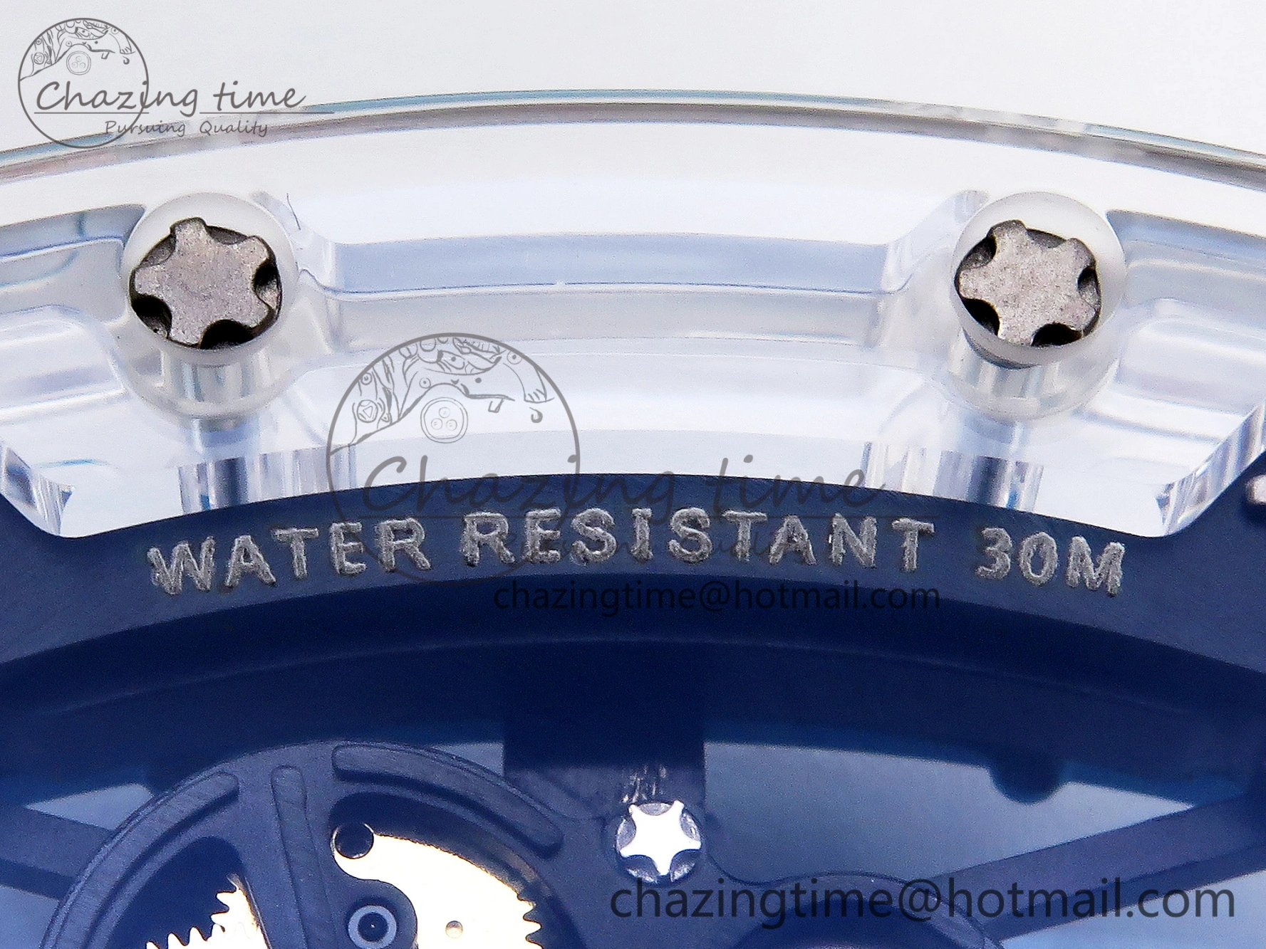 SmartChoice RM035 Transparent SONIC Best Edition Skeleton Blue Dial on White Nylon Strap Clone RMUL 9341