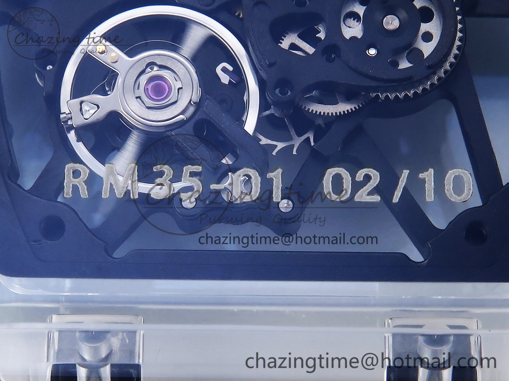 SmartChoice RM035 Transparent SONIC Best Edition Skeleton Blue Dial on White Nylon Strap Clone RMUL 9341