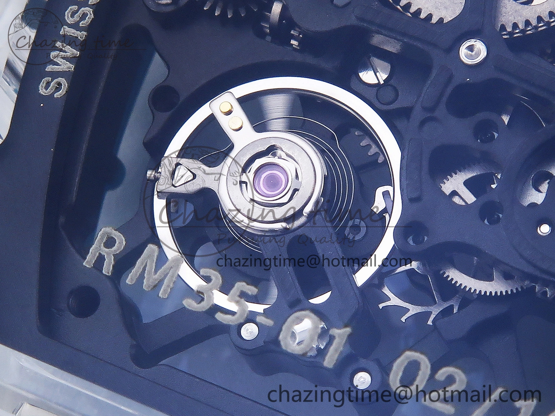 SmartChoice RM035 Transparent SONIC Best Edition Skeleton Blue Dial on White Nylon Strap Clone RMUL 9341