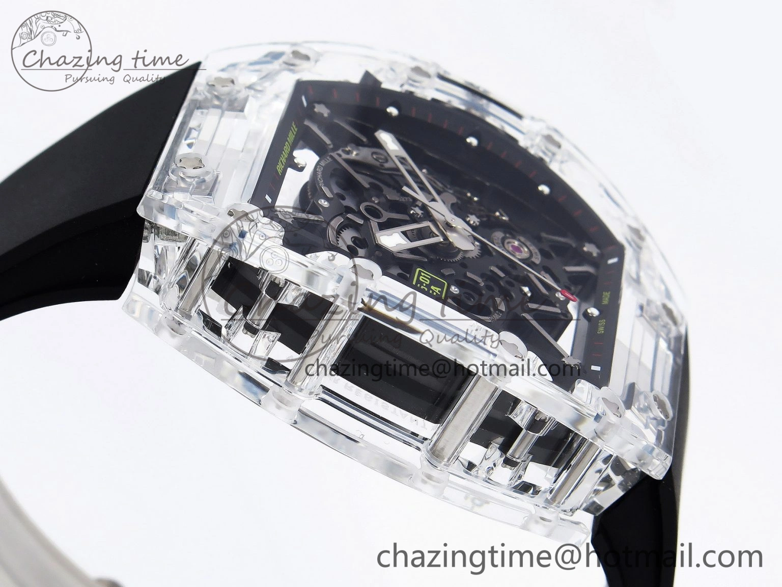 RM035 Transparent SONIC Best Edition Skeleton Dial on Black Nylon Strap Clone RMUL Cozy 9340