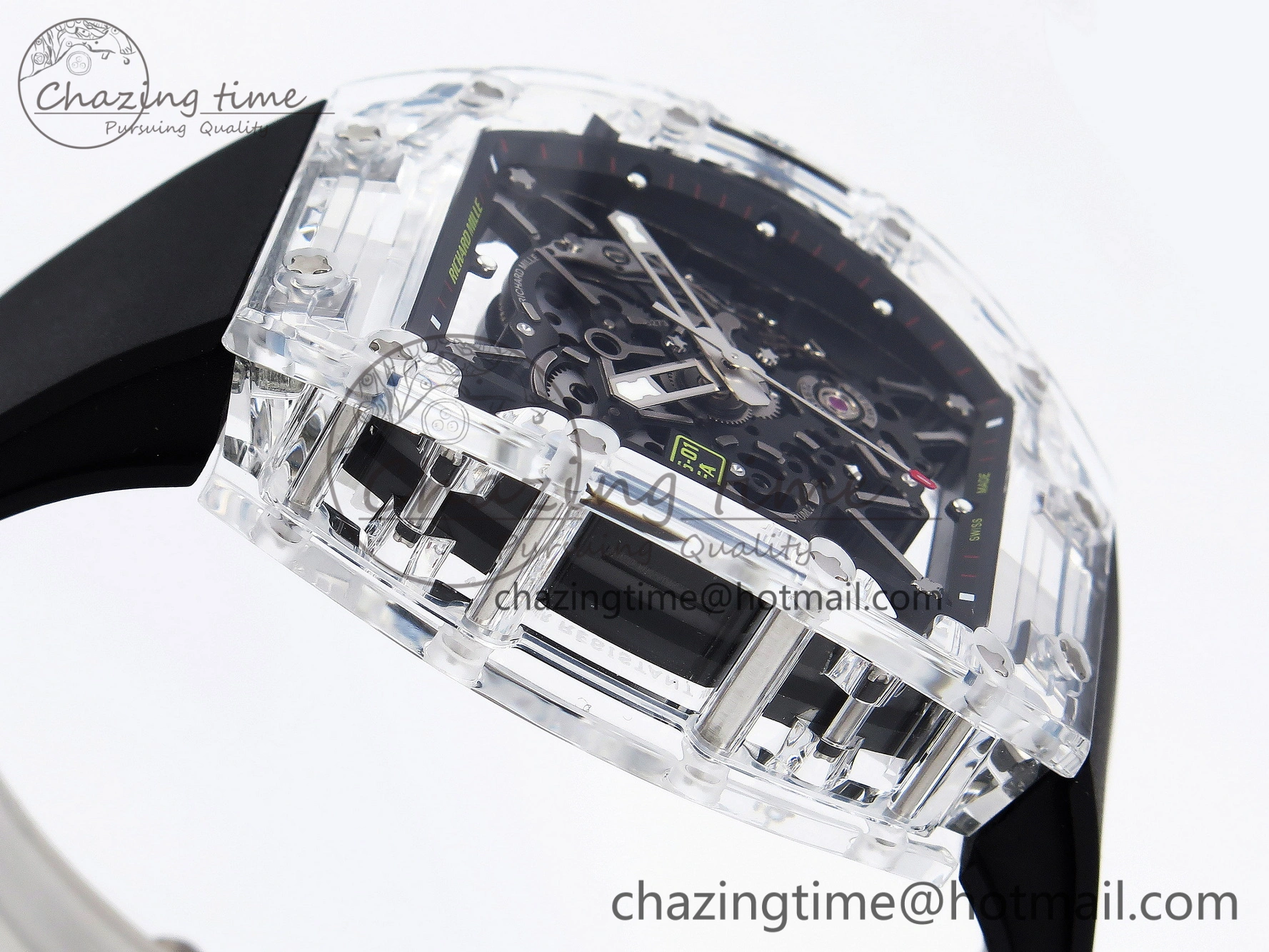 RM035 Transparent SONIC Best Edition Skeleton Dial on Black Nylon Strap Clone RMUL Cozy 9340