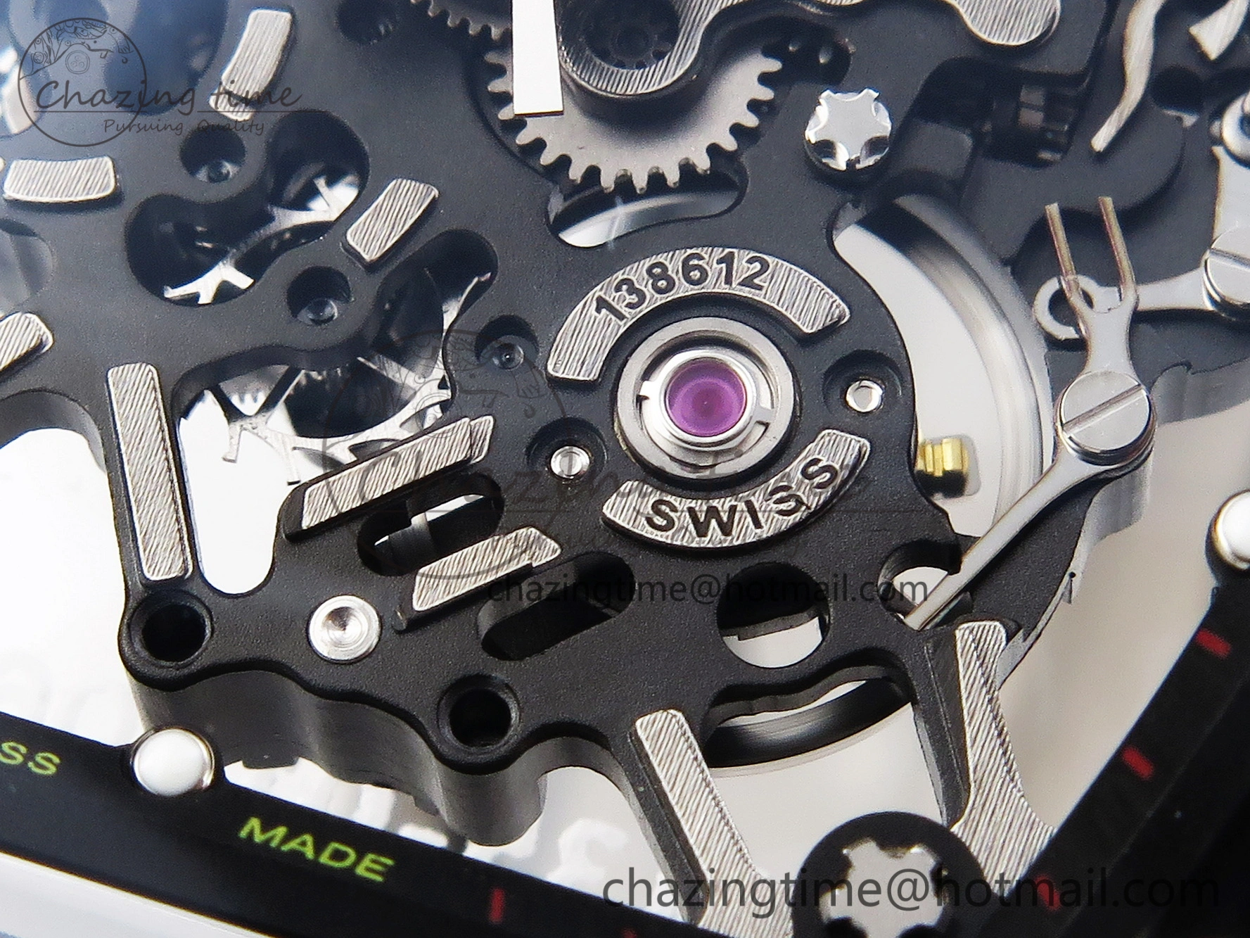 RM035 Transparent SONIC Best Edition Skeleton Dial on Black Nylon Strap Clone RMUL Cozy 9340