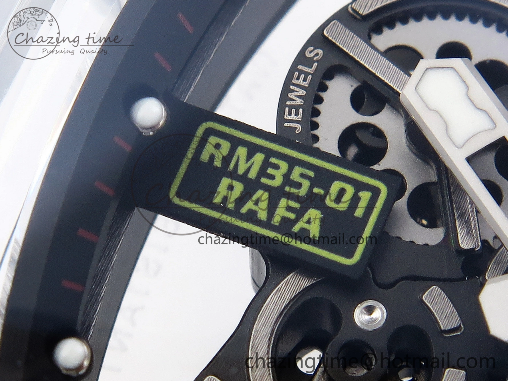 RM035 Transparent SONIC Best Edition Skeleton Dial on Black Nylon Strap Clone RMUL Cozy 9340