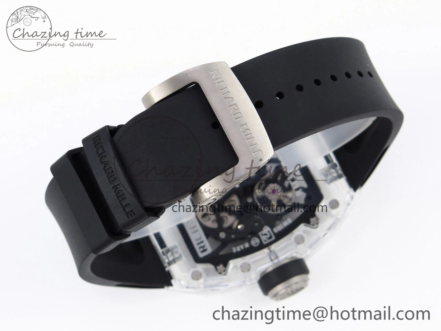RM035 Transparent SONIC Best Edition Skeleton Dial on Black Nylon Strap Clone RMUL Cozy 9340