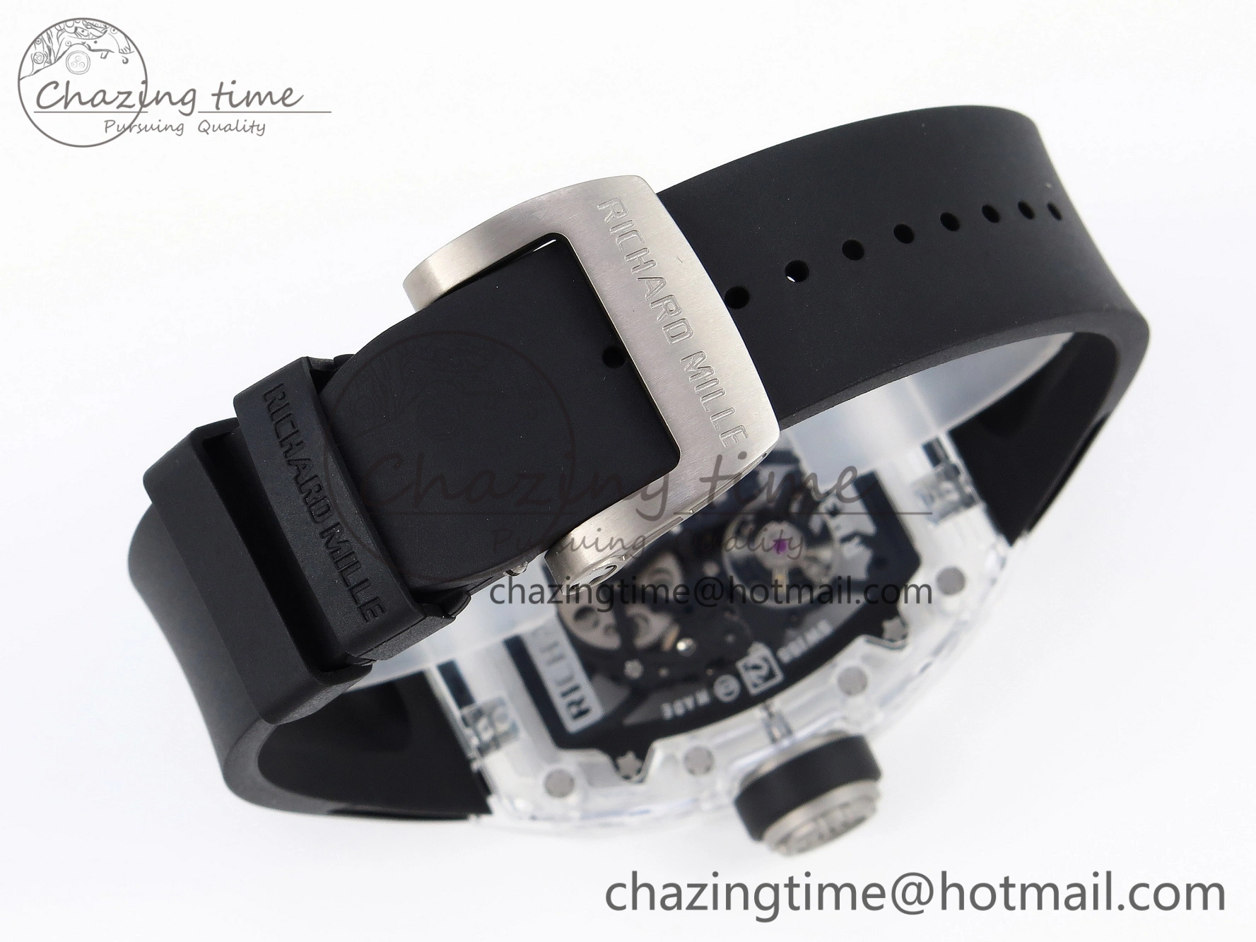 RM035 Transparent SONIC Best Edition Skeleton Dial on Black Nylon Strap Clone RMUL Cozy 9340