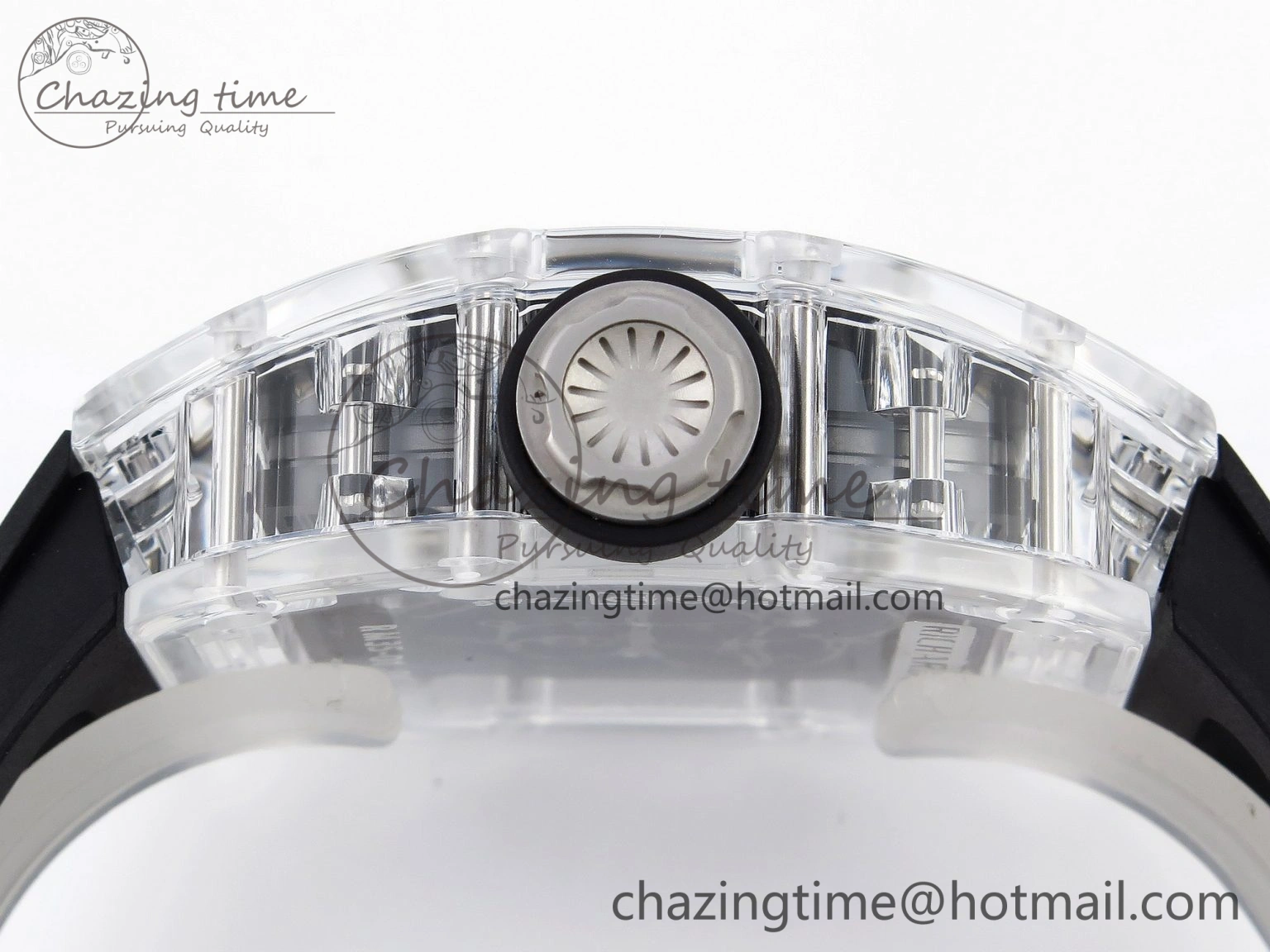RM035 Transparent SONIC Best Edition Skeleton Dial on Black Nylon Strap Clone RMUL Cozy 9340